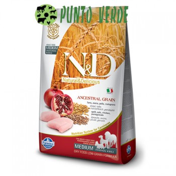 FARMINA N&D LOW GRAIN ADULT MEDIUM POLLO E MELOGRANO KG 2,5